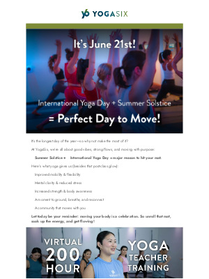 YogaSix - 🧘 It’s International Yoga Day... and This Is Your Sign 🌟