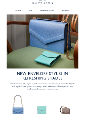 Smythson - New envelope styles in refreshing shades