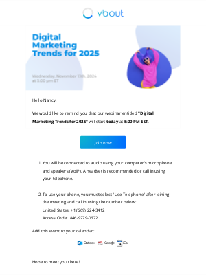 VBOUT - 🕔 Join Us Today! Digital Marketing Trends for 2025