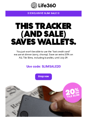 Tile, Inc - Slim tracker, BIG exclusive savings