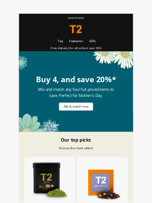 T2 Tea (Australia) - Mix and match any 4 and save*