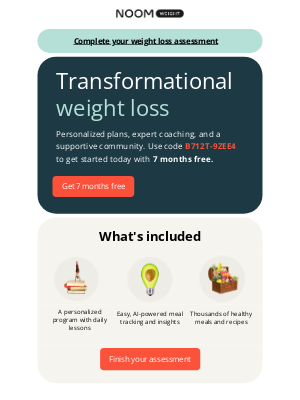 Noom - Complete your assessment today and get 7 months free