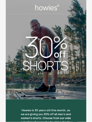 Howies (United Kingdom) - 30% Off Shorts
