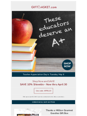 Gift Basket - Our Teacher Baskets Make the Grade