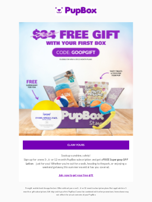 PupBox - ☀️ Free Supergoop? Yes, Please!