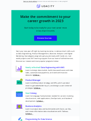 Udacity - Committed to your career growth in 2023?