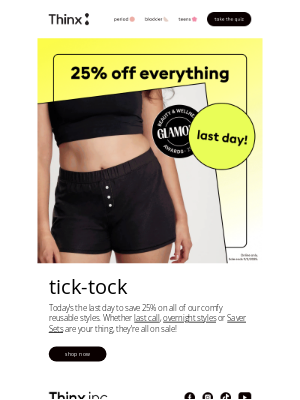 THINX - Last day for 25% off