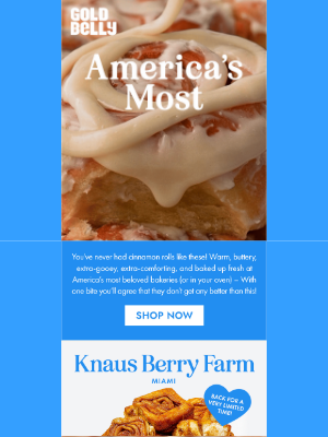 Goldbelly - Knaus Berry Farm Cinnamon Rolls are BACK!🔥