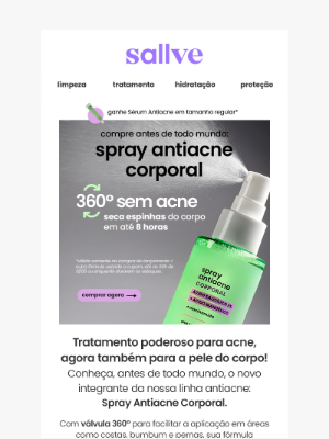 Sallve (Brazil) - PRÉ-VENDA: Spray Antiacne Corporal 💚