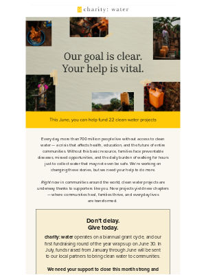 Charity Water - The plan? Crystal clear 💧