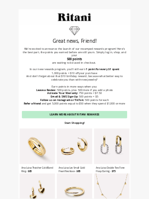 Ritani - Ritani Rewards is Back!