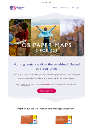 Ordnance Survey - 3 for £23 paper maps is back! 🗺