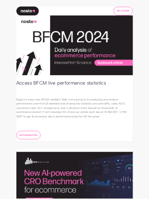 Nosto - Nosto Newsletter: Access daily analysis of BFCM ecommerce performance