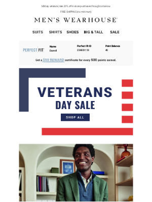 Men's Wearhouse - Unlock amazing Veterans Day deals today