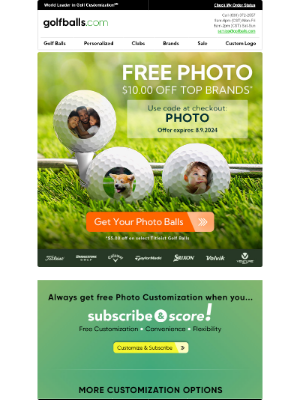 Golfballs.com - Take $10 Off Photo Golf Balls from Top Brands, Your Custom Photo Printed Free