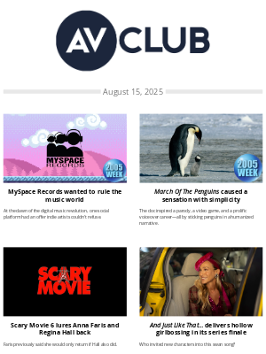 The A.V. Club - The end of Carrie Bradshaw… and 2005 Week