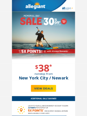 Allegiant Air - Final Hours to Save Up to 30%