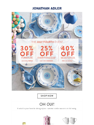 Jonathan Adler - 🥂 Save On Your Dream Soirée