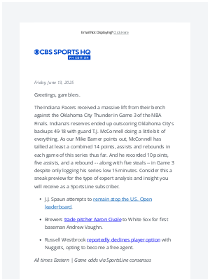 CBS Sports - Caitlin Clark to play tomorrow | Will T.J. McConnell register 14 PRA?