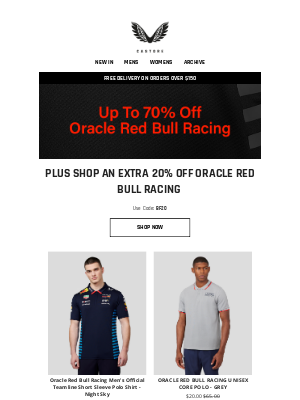 Castore - Extra 20% off Oracle Red Bull Racing