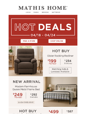 Mathis Brothers Furniture - 🚨 Shop This Week's HOT DEALS
