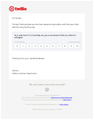 Twilio - Share some quick feedback?