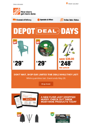 The Home Depot (Canada) - Depot Deal Days Is on NOW! Win the Weekend With These Limited Time Deals