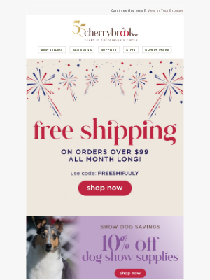 Cherrybrook Pet Supplies - One Week Left! Save On Shipping & Show Products ⏰