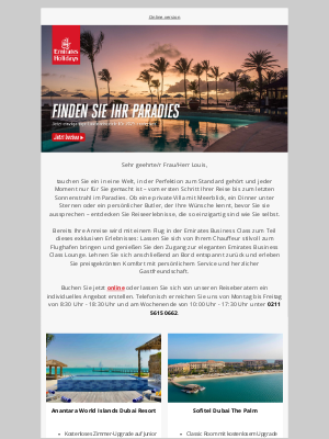 Emirates Holidays (Germany) - Exzellenz bis ins Detail