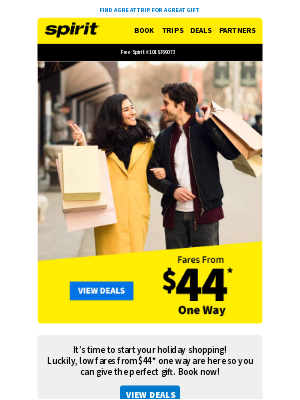 Spirit Airlines - Patricia, Kick Off Your Holiday Shopping With $44* Fares