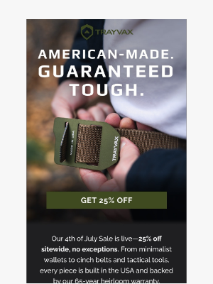 Trayvax - Gear Built for the Long Haul—25% Off