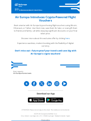 Air Europa - Book Air Europa with Crypto & Save Instantly!