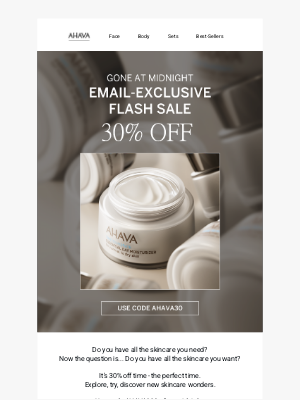 AHAVA - 1 Day Left: 30% Off! ⚡