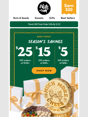 Nuts - Season's Savings END TODAY!