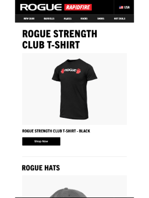 Rogue Fitness - Just Launched: Rogue Strength Club T-Shirt & New Rogue Hats