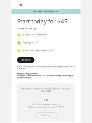 Ro - Get started with GLP-1s for $45