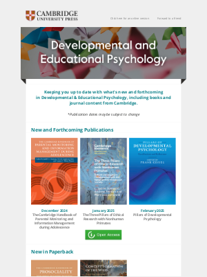 Cambridge University Press - Coming soon in Developmental Psychology from Cambridge