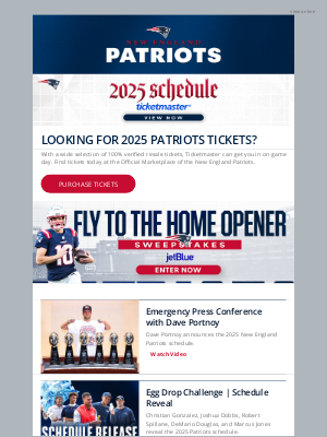 New England Patriots - Get Your Tickets For The 2025 Season!