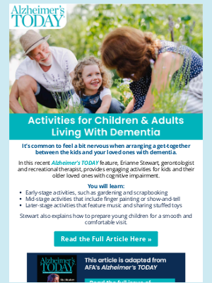 Alzheimer's Foundation of America - Activities for Children & Adults with Dementia