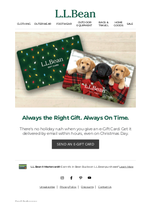 L.L.Bean - Happy Holidays and All Our Best