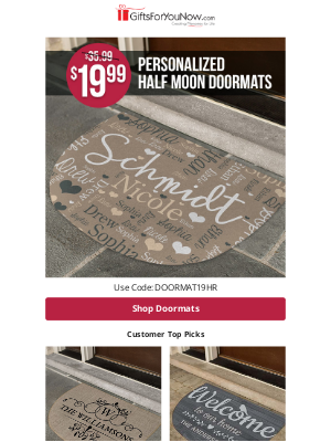 GiftsForYouNow.com - $19.99 Personalized Doormats (Save Over $15!)