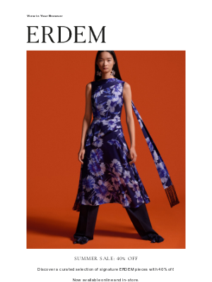 Erdem Moralioglu Ltd (United Kingdom) - ERDEM Summer Sale | 40% Off