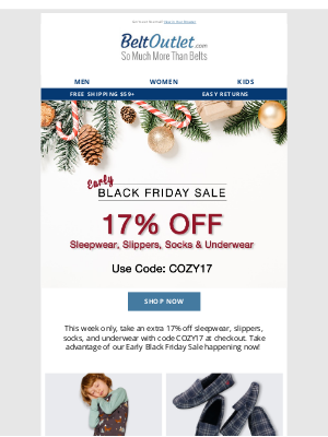 BeltOutlet.com - 🎉 Score An Extra 17% Off Sleepwear & More!