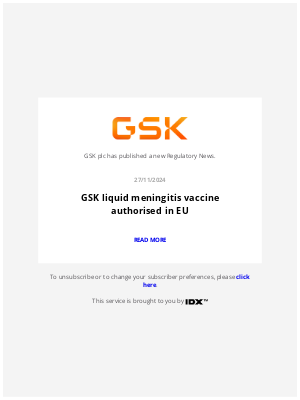 GSK - GlaxoSmithKline - GSK plc – Stock exchange announcement