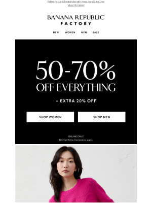 Banana Republic Factory - Shop fall sweaters during our Labor Day Event
