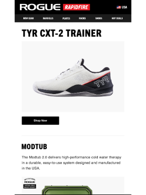 Rogue Fitness - Just Launched: TYR CXT-2 Trainer, Modtub 2.0 & Torque Fitness Tank M3 Push Sled