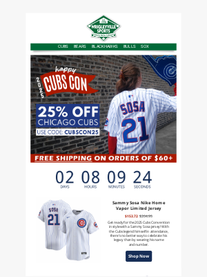 Wrigleyville Sports - 25% OFF CUBS: Gear Up for the 2025 Cubs Convention!