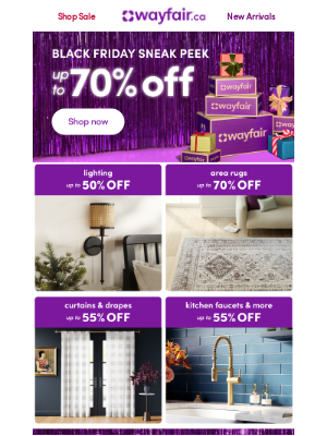 Wayfair (Canada) - 🙌 UP TO 70% OFF 🙌 Pre-Black Friday deals →