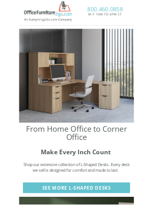 Office Furniture - Shop our L-Desk collection before it's gone!