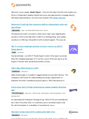 Spiceworks - Check out the latest discussions of your favorite IT Vendors